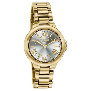 Poze By Sonata Quartz Analog silver Dial Golden Metal Strap Watch For Women