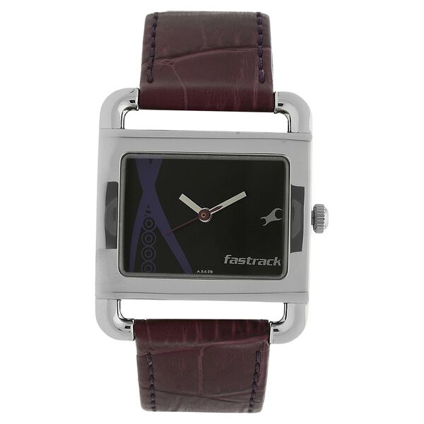 Fastrack Quartz Analog Black Dial Leather Strap Watch for Girls - image number 0