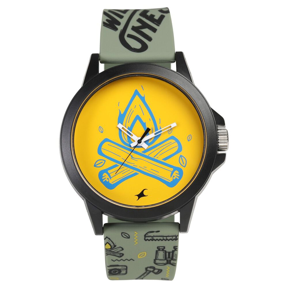 Fastrack yellow outlet dial watch