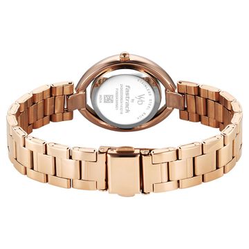 Fastrack Vyb Celeste Quartz Analog Mother of Pearl Dial Rose Gold Metal Strap Watch For Girls