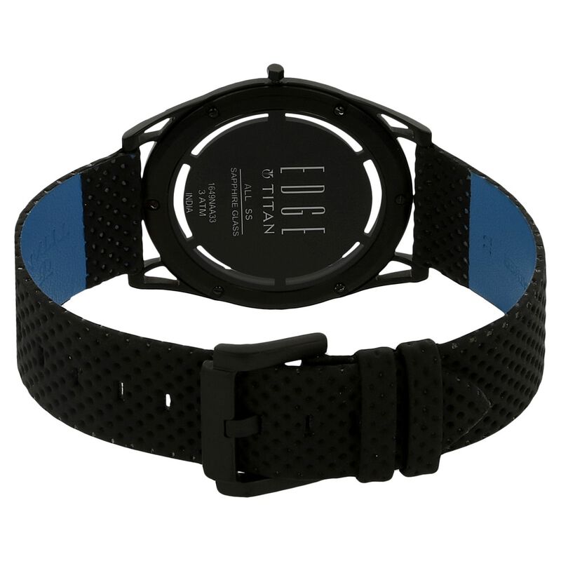 Titan Quartz Analog Black Dial Leather Strap Watch for Men - image number 3