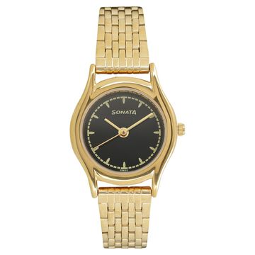Sonata Essentials Champagne Dial Women Watch With Stainless Steel Strap