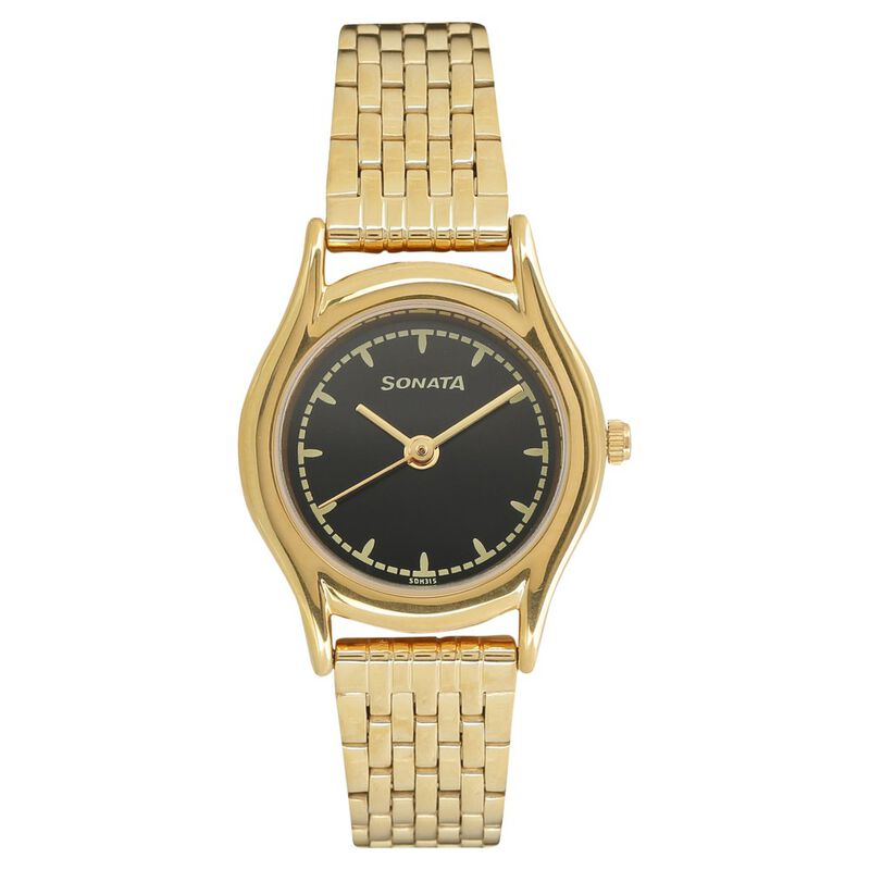 Sonata Essentials Champagne Dial Women Watch With Stainless Steel Strap - image number 0