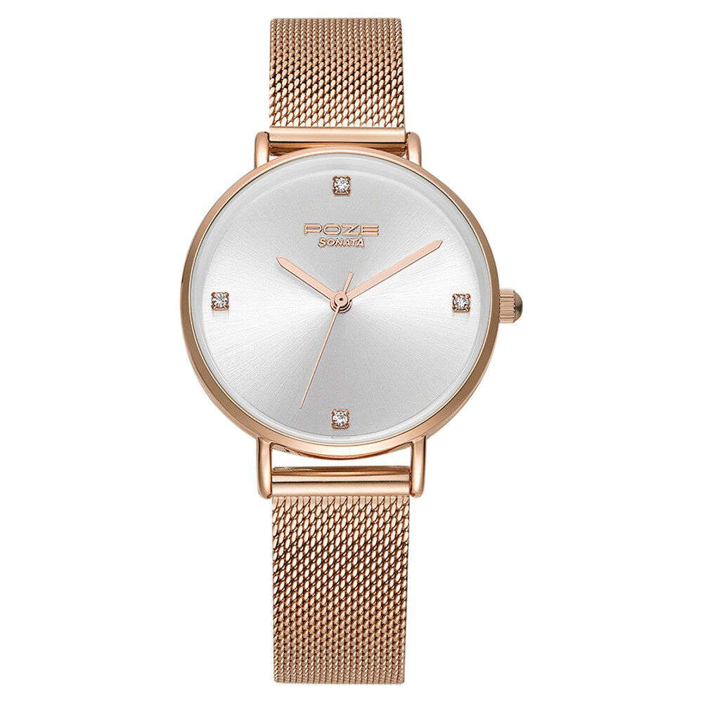 Buy Online Poze by Sonata Quartz Analog White Dial Stainless Steel