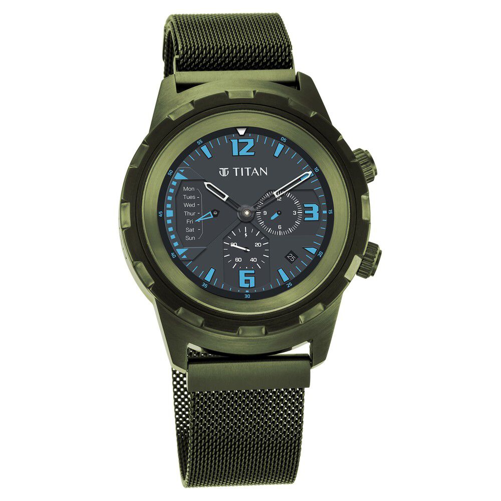 Titan Connected X Hybrid Smartwatch Customisable Dial Stainless Steel Strap Unisex Watch