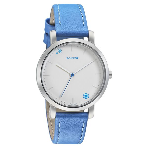 Sonata Play Silver Dial Women Watch With Leather Strap - image number 0
