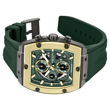 Kenneth Cole Quartz Multifunction Green Dial Green Colour Silicone Strap Watch For Men