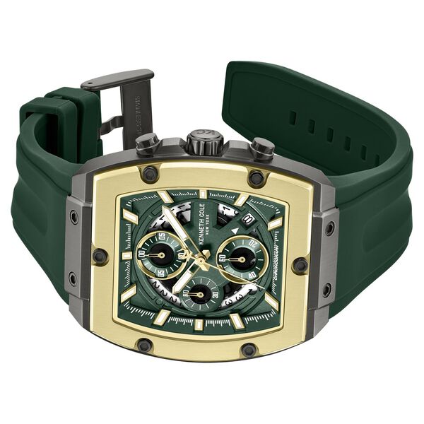 Kenneth Cole Quartz Multifunction Green Dial Green Colour Silicone Strap Watch For Men - image number 2