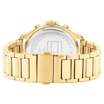 Tommy Hilfiger Black Dial Golden Colour Stainless Steel Strap Watch for Men