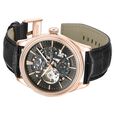 Kenneth Cole Mechanical Hand Wound Analog Mechanical Grey Dial With Black Leather Strap Watch For Men - image number 2