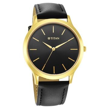 Titan Karishma Radiance Black Dial Analog Leather Strap watch for Men