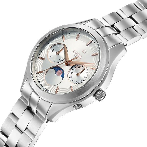 Xylys Swiss Quartz Blue Dial Silver Stainless Steel Strap Watch For Women - image number 3