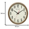 Brown Wooden Texture Oval Clock with White Dial and Silent Sweep Technology - 37 cm x 41.5 cm (Large) - image number 4
