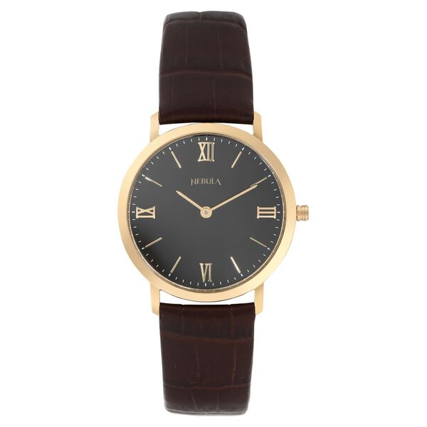 Titan Nebula Vintage 18k Gold Analog Leather Strap Watch For Men - image number 0