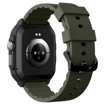 Fastrack Active Pro with 4.69 cm AMOLED Display and AOD, Functional Crown, BT Calling Rugged Smartwatch with Green Strap