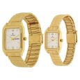 Titan Quartz Analog with Day and Date Silver Dial Metal Strap Watch for Couple - image number 1