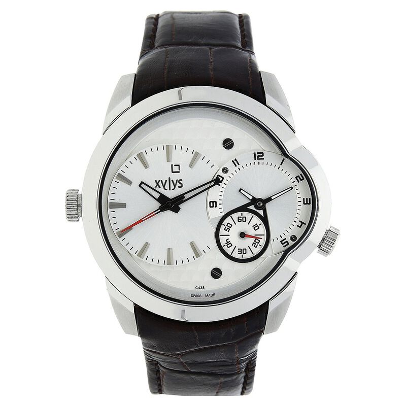 Xylys Quartz Analog White Dial Leather Strap Watch for Men - image number 0