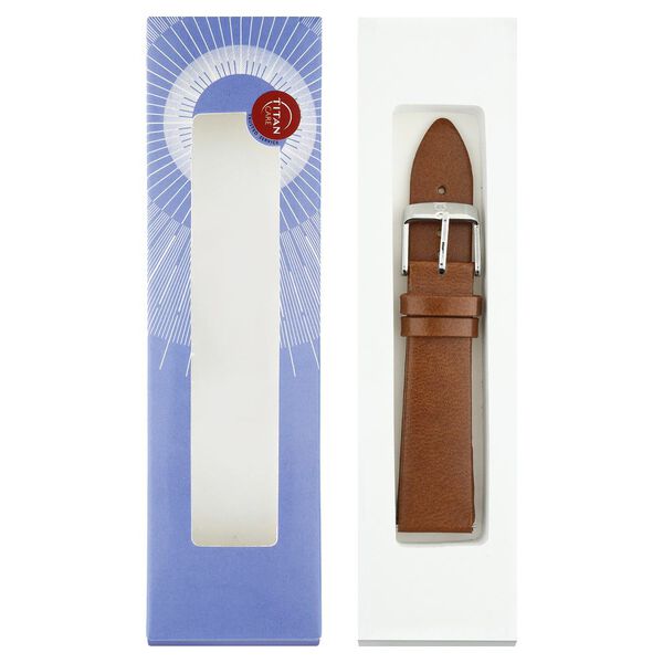 20 mm Tan Genuine Leather Strap for Men - image number 7