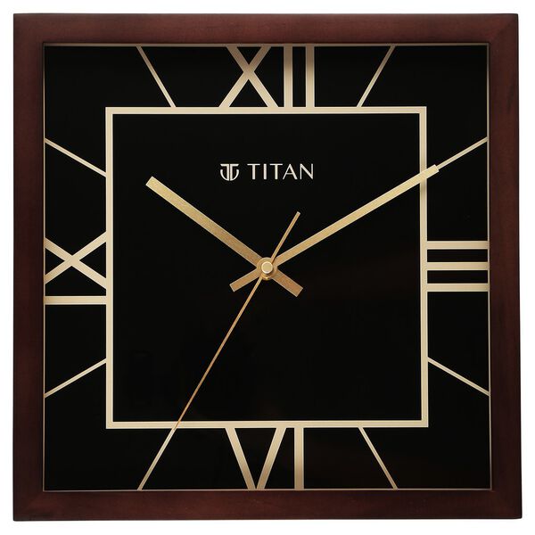Titan Black & Timber Wooden Wall Clock - image number 1