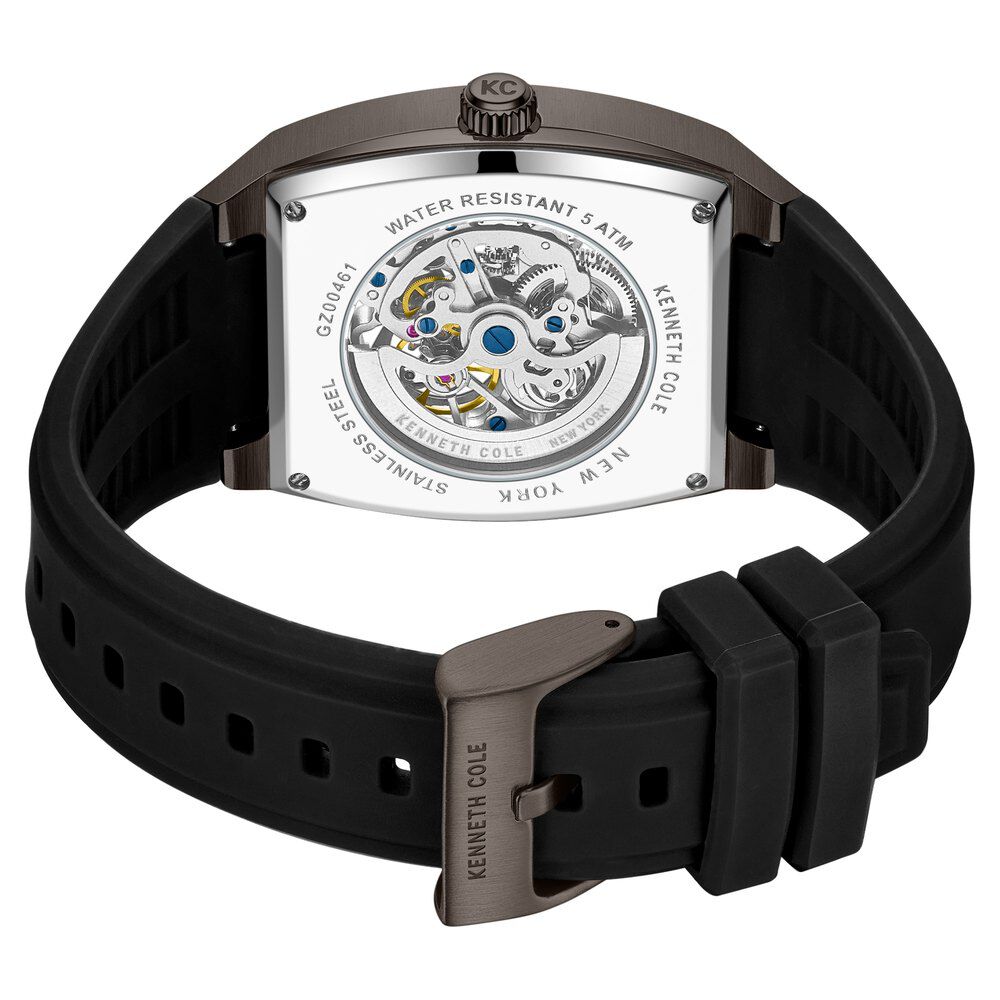 Buy Online Kenneth Cole Automatic Grey Dial With Black Silicone
