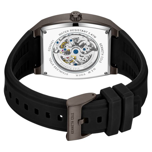 Kenneth Cole Automatic Grey Dial With Black Silicone Strap Watch For Men - image number 4