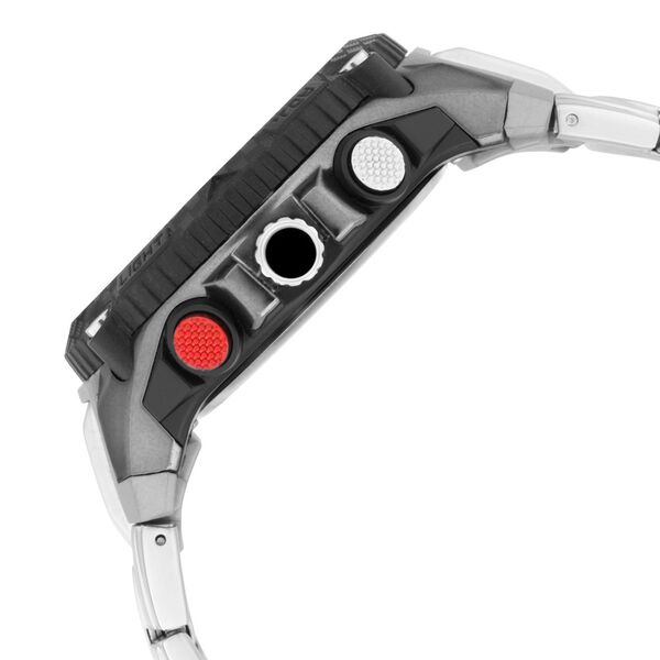 Fastrack Deux Machina Quartz Analog Digital Red Dial Stainless Steel Strap Watch for Guys - image number 3