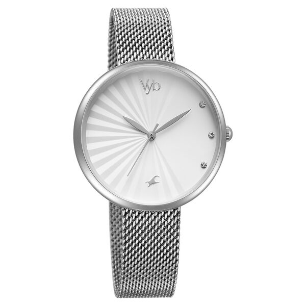 Fastrack Vyb Mirage Quartz Analog White Dial Stainless Steel Strap Watch for Girls - image number 1