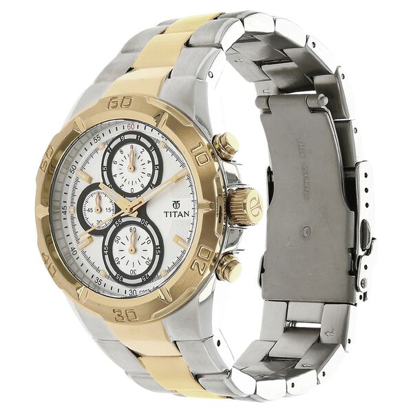 Titan Chronograph White Dial Stainless Steel Strap watch for Men - image number 1