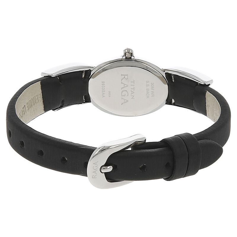 Titan Quartz Analog Black Dial Leather Strap Watch for Women - image number 3