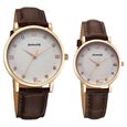 Sonata Perfect Pairs Quartz Analog White Dial Brown Leather Strap Watch For Couple - image number 0