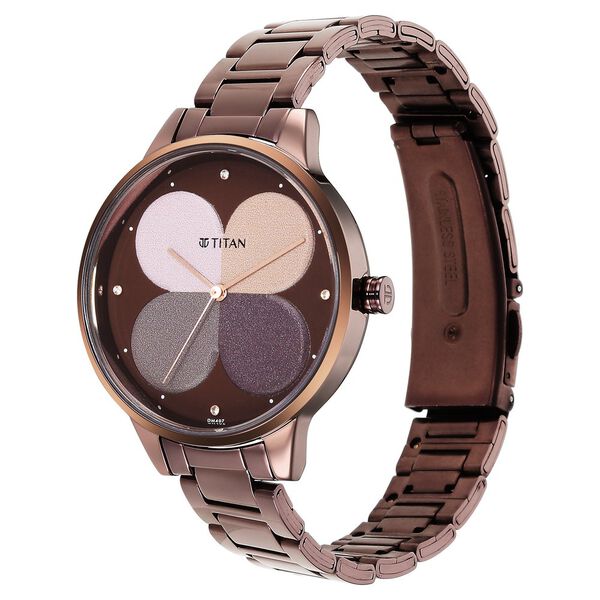 Titan Women's Purple Allure Watch: Floral Mosaic Dial & Sleek Strap - image number 2