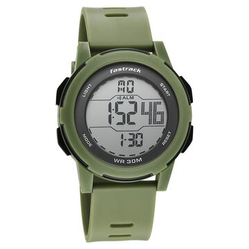 Fastrack Streetstyle Digital Dial Green Polyether Strap Watch For Unisex