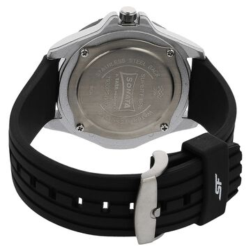 SF Quartz Analog Black Dial Plastic Strap Watch for Men