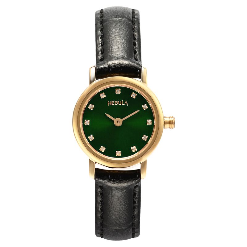 Titan Nebula Vintage 18k Gold Analog with Diamond Studded Indices Watch for Women