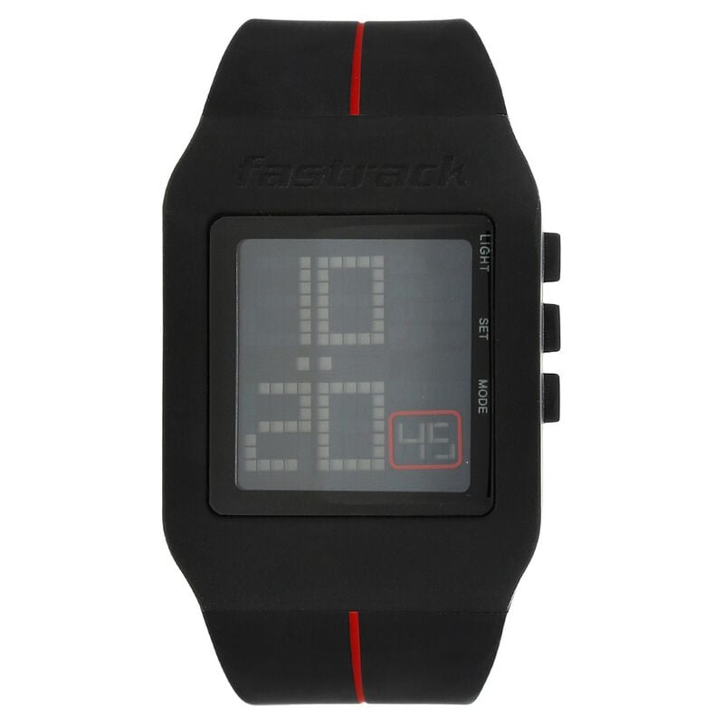 Fastrack Digital Grey Dial Plastic Strap Watch for Guys