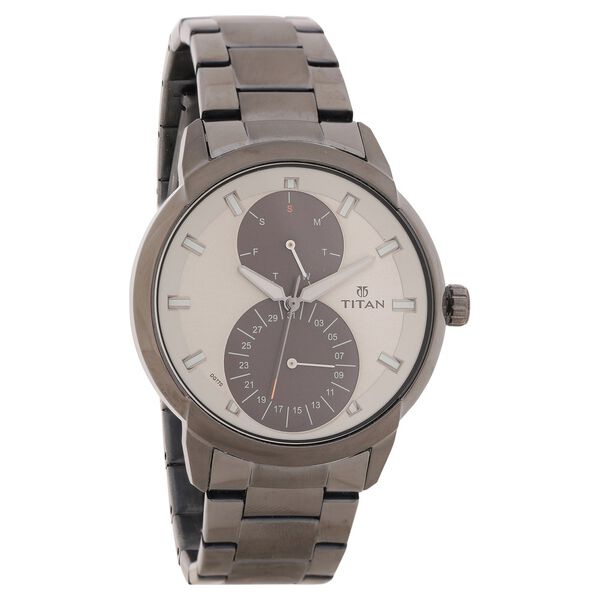Titan Quartz Multifunction Grey Dial Stainless Steel Strap watch for Men - image number 0