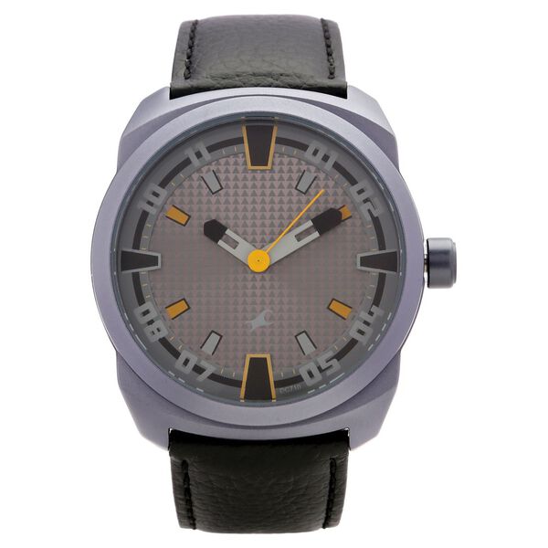 Fastrack Quartz Analog Grey Dial Leather Strap Watch for Guys - image number 0