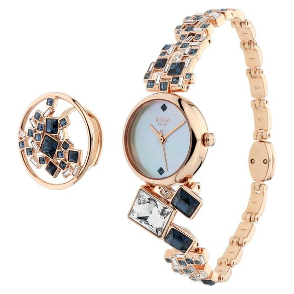 Titan Raga Cocktails Mother of Pearl Dial Analogue Metal Strap Watch for Women - image number 2