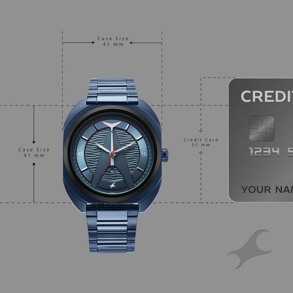 Fastrack Oceanyx Quartz Analog with Date Blue Dial Blue Strap Watch For Guys - image number 3