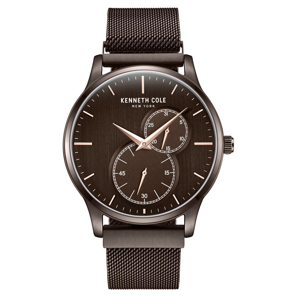 Buy Online Kenneth Cole Multifunction Brown Dial Stainless Steel