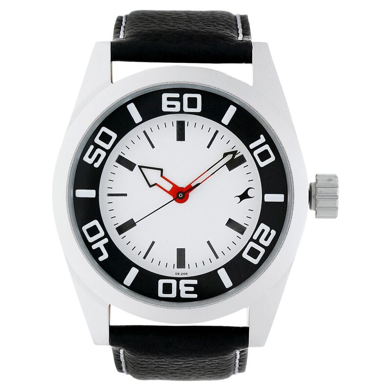 Buy Online Fastrack Quartz Analog White Dial Leather Strap Watch for ...