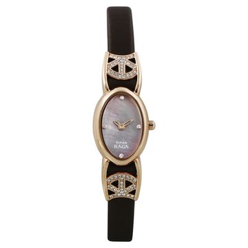Titan Raga Brown Dial Analog Leather Strap watch for Women