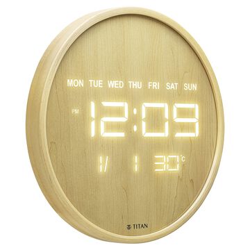 Titan Wood-Grain LED Digital Clock - 32 cm x 32 cm (Medium)