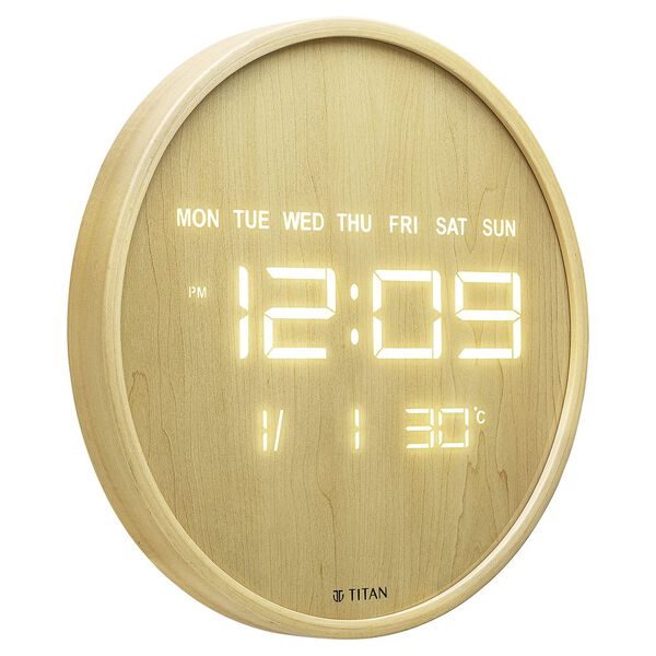 Titan Wood-Grain LED Digital Clock - 32 cm x 32 cm (Medium) - image number 3