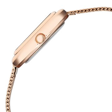 Vyb Minimalist By Fastrack Quartz Analog Pink Dial Metal Strap Watch For Girls