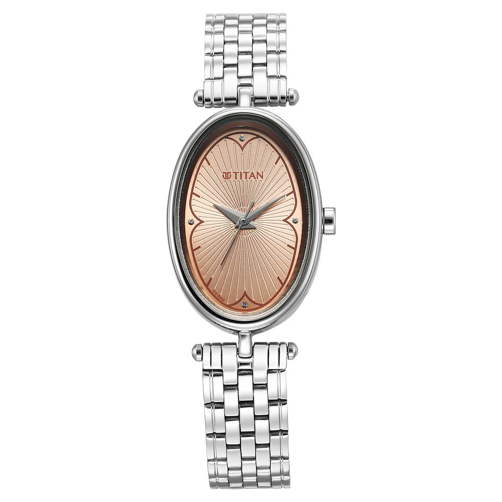 Titan Karishma Quartz Analog Beige Dial Silver Stainless Steel Strap Watch For Women-image-44