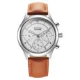 Titan Sapphire Quartz Multifunction Silver Dial Leather Strap Watch for Men