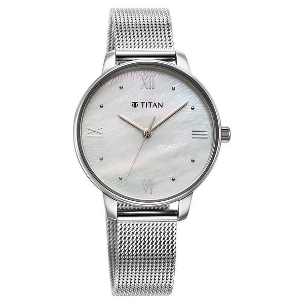 Titan Purple Style Up Quartz Analog Mother Of Pearl Dial Stainless Steel Strap Watch for Women - image number 1