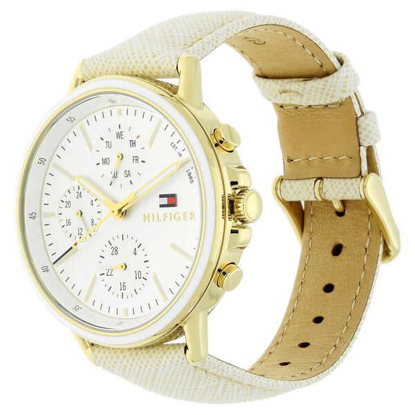 Buy Online Tommy Hilfiger Quartz Multifunction Silver Dial Leather ...