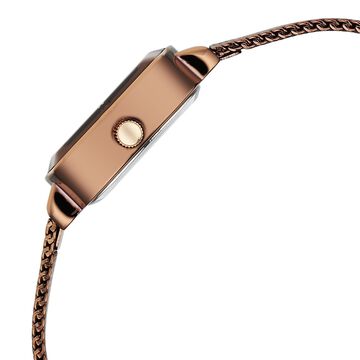 Vyb Seeker By Fastrack Quartz Analog Brown Dial Metal Strap Watch For Girls